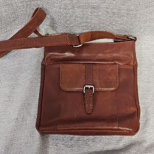 Elegant Brown Leather Crossbody Bag